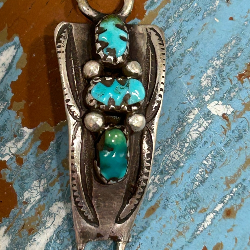 Vintage Native Turquoise watch tips with expansion band